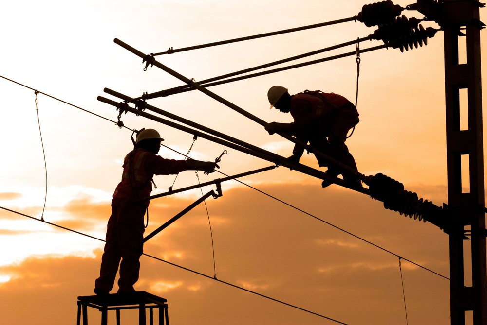 Electricians at work